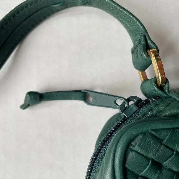 Ganson green Woven Leather crossbody bag - Picture 5 of 11